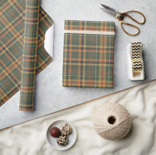 Vintage-Weihnachts-Tartan-Karo Geschenkpapier