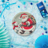 Vintage Weihnachts- und Bärenweihnachtszeitschrift Pappteller (Party)