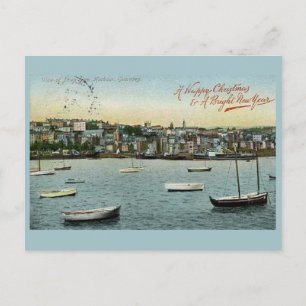 Vintage-Weihnachts- und Neujahrspostkarte Guernsey Postkarte