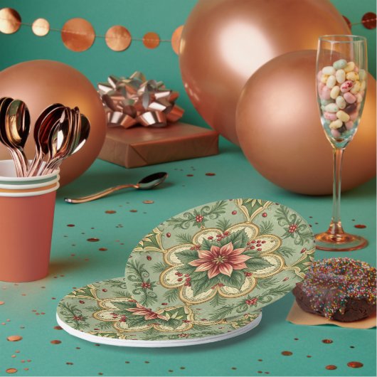 Vintage-Weihnachts-Weihnachtsstern  Pappteller (Multi)