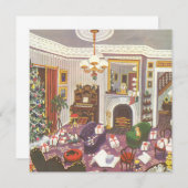 Vintage Weihnachts-Wrapping präsentiert Einladung (Vorne/Hinten)