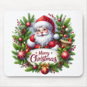 Vintage Weihnachtsabend viktorianischer Santa-Maus Mousepad