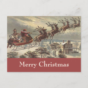Vintage Weihnachtsabend viktorianischer Weihnachts Feiertagspostkarte