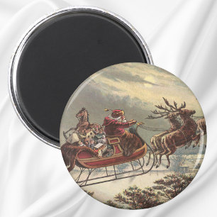 Vintage Weihnachtsabend viktorianischer Weihnachts Magnet