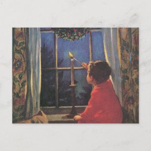 Vintage Weihnachtsabend von Jessie Willcox Smith Feiertagspostkarte