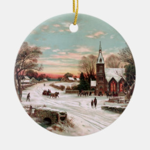 Vintage Weihnachtsabends-Verzierung Keramikornament