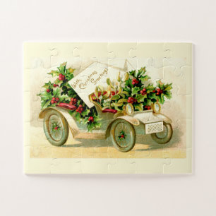 Vintage-Weihnachtsauto Puzzle