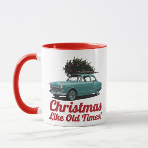 Vintage-Weihnachtsauto – Urlaub wie in alten Zeite Tasse