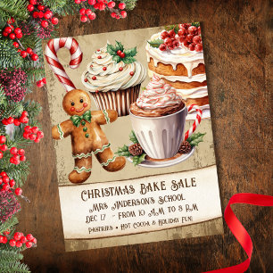 Vintage-Weihnachtsbackverkauf Einladung