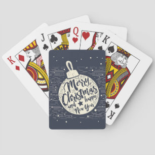 Vintage Weihnachtsballtypografie Spielkarten