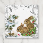 Vintage Weihnachtsbände und Holly Geschenkanhänger (Rückseite)