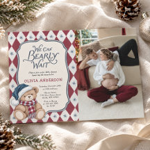 Vintage-Weihnachtsbär Elegante Babyparty-Foto