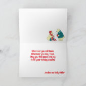 Vintage Weihnachtsbären nach Maß Feiertagskarte (Innenseite)