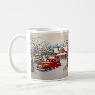Vintage-Weihnachtsbauernhofszene Kaffeetasse