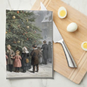 Vintage Weihnachtsbaum-Ansammlung Geschirrtuch (Viertel Falte)