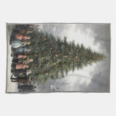 Vintage Weihnachtsbaum-Ansammlung Geschirrtuch (Horizontal)