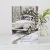 Vintage-Weihnachtsbaum auf Lastwagen Feiertagskarte (Stehend Vorderseite)