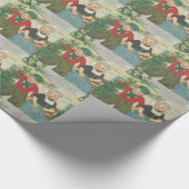 Vintage Weihnachtsbaum-Ausschnittkinder Geschenkpapier (Ecke)
