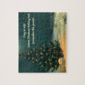 Vintage-Weihnachtsbaum bei Nacht mit Lichtern und  Puzzle (Vertikal)