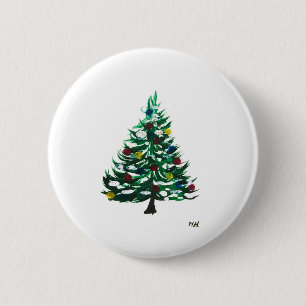 Vintage-Weihnachtsbaum Button