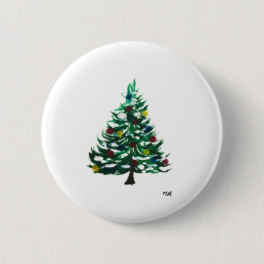Vintage-Weihnachtsbaum Button (Vorderseite)