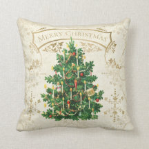 Vintage Weihnachtsbaum Custom Throw Kissen