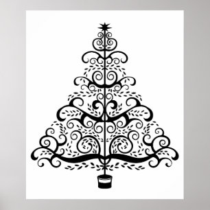 Vintage-Weihnachtsbaum-Dekorative viktorianische S Poster