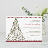 Vintage Weihnachtsbaum-Einladung Einladung (Stehend Vorderseite)