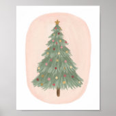 Vintage-Weihnachtsbaum-Feiertags-Dekorationsposter Poster (Vorne)