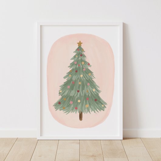 Vintage-Weihnachtsbaum-Feiertags-Dekorationsposter Poster