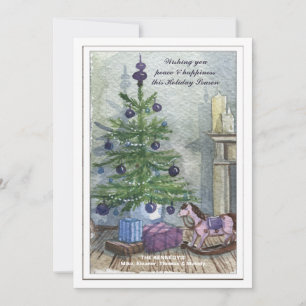 Vintage Weihnachtsbaum-Feiertags-Karte Feiertagskarte