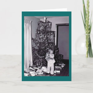 Vintage-Weihnachtsbaum Feiertagskarte