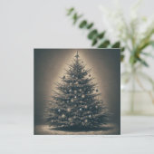 Vintage-Weihnachtsbaum Feiertagskarte (Stehend Vorderseite)