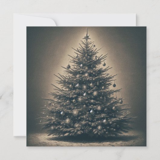Vintage-Weihnachtsbaum Feiertagskarte (Vorderseite)