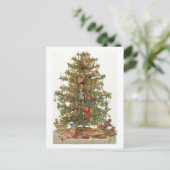 Vintage-Weihnachtsbaum Feiertagspostkarte (Stehend Vorderseite)