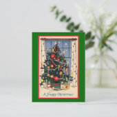 Vintage-Weihnachtsbaum Feiertagspostkarte (Stehend Vorderseite)