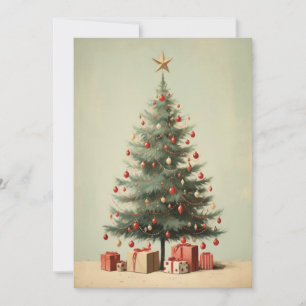 Vintage Weihnachtsbaum flache Feiertagskarte