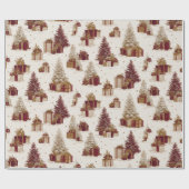 Vintage-Weihnachtsbaum & Geschenke Geschenkpapier (Flach)