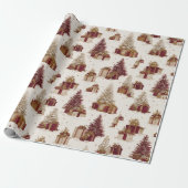 Vintage-Weihnachtsbaum & Geschenke Geschenkpapier (Ungerollt)