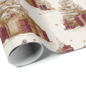 Vintage-Weihnachtsbaum & Geschenke Geschenkpapier (Rolleneckpunkt)