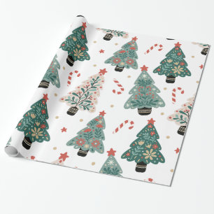 Vintage-Weihnachtsbaum-Geschenkpapier Geschenkpapier