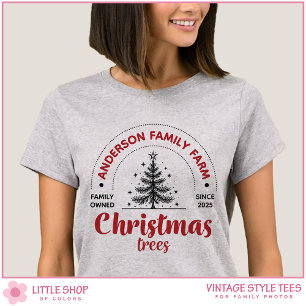 Vintage-Weihnachtsbaum-Gruppe "Family Farm" T-Shirt