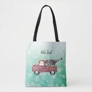 Vintage-Weihnachtsbaum im LKW mit Lichtern Tasche