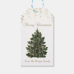 Vintage-Weihnachtsbaum, Konfetti-Geschenkanhänger Geschenkanhänger