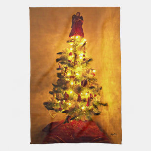 Vintage-Weihnachtsbaum-Küchenhandtuch Handtuch