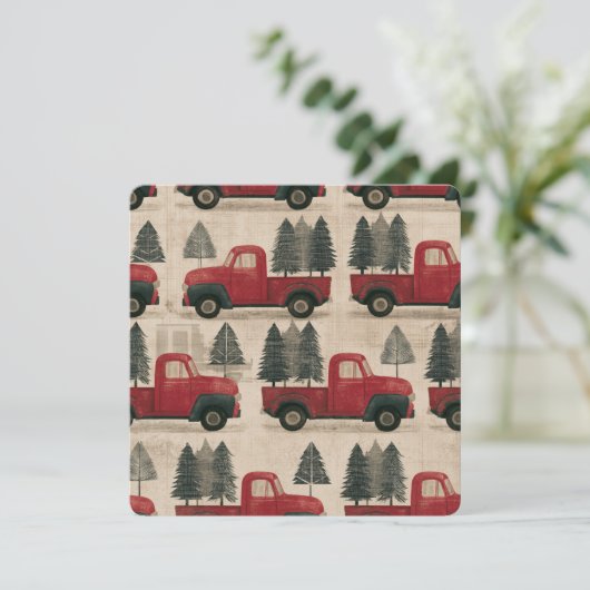 Vintage-Weihnachtsbaum-Lieferwagen (Stehend Vorderseite)