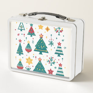Vintage-Weihnachtsbaum Metall Brotdose