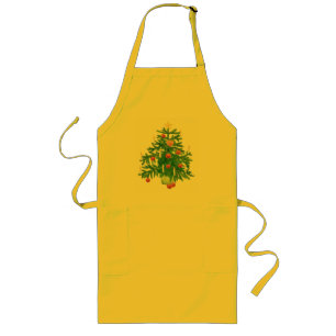 Vintage-Weihnachtsbaum mit einem Stern Lange Schürze