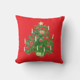 Vintage-Weihnachtsbaum mit einem Stern Lebendiges  Kissen