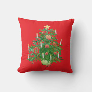 Vintage-Weihnachtsbaum mit einem Stern Lebendiges Kissen